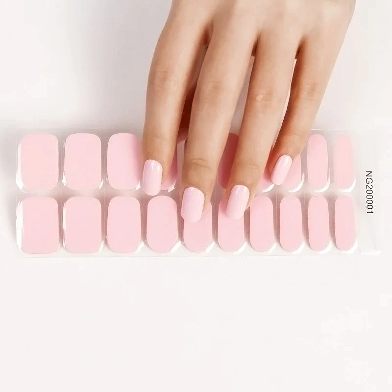Autocolante cu gel pentru unghii - Perfectly Pink ROSSI Nails