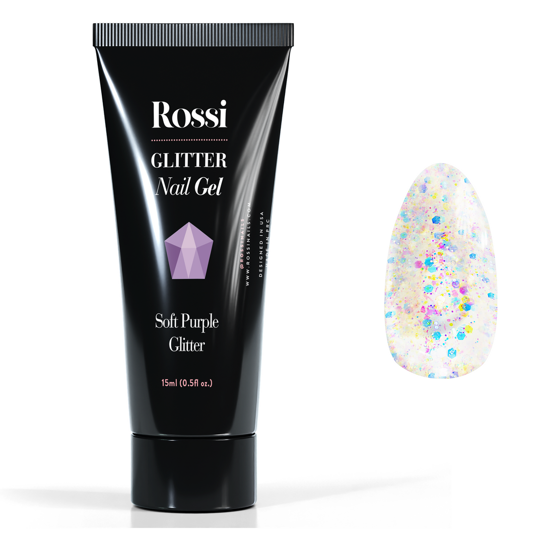Polygel Rossi - Soft Purple Glitter, 15 ml ROSSI Nails