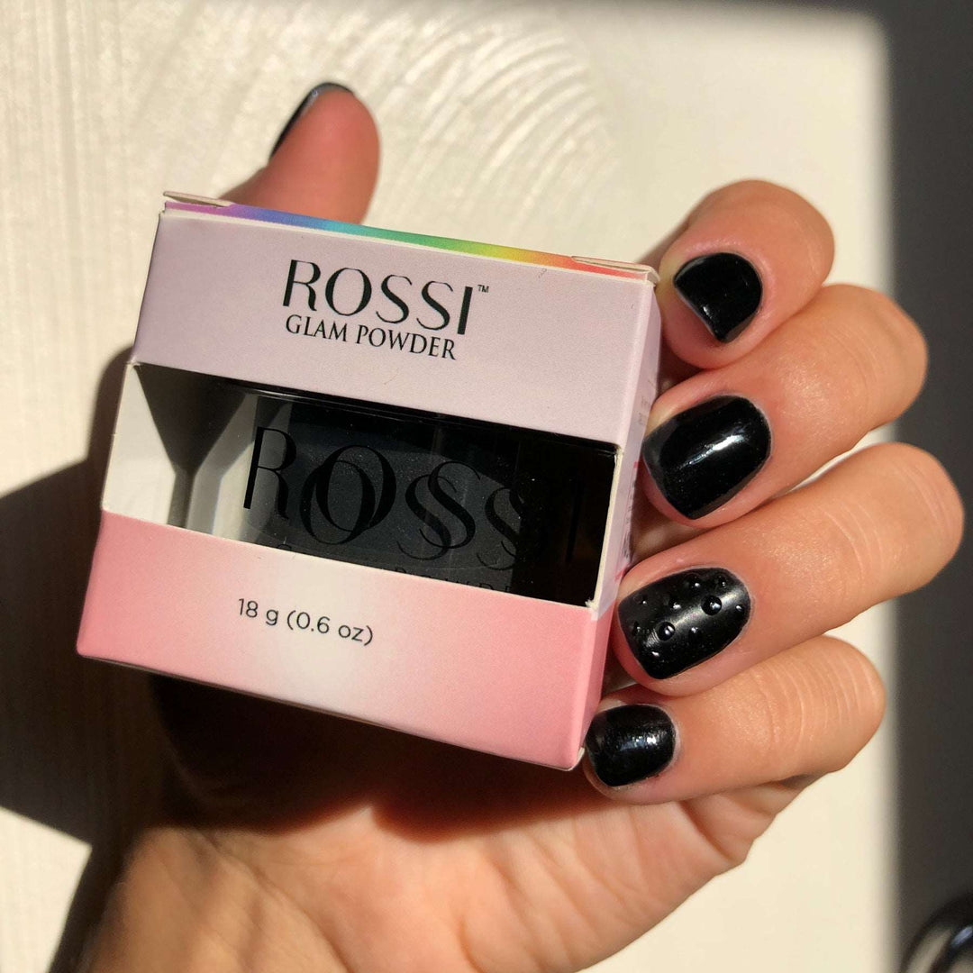 Pudră de unghii - Fabulous Black, 15g ROSSI Nails