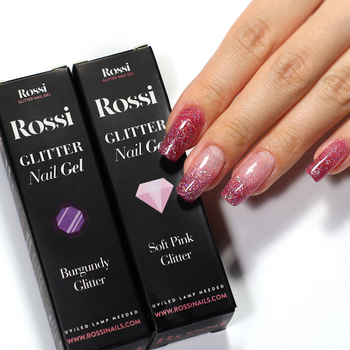 Polygel Rossi - Burgundy Glitter, 15 ml ROSSI Nails
