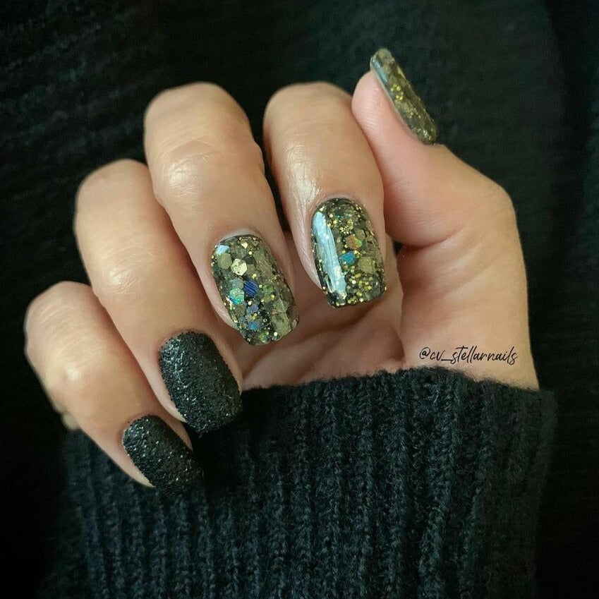 Pudră de unghii - Fabulous Black, 15g ROSSI Nails